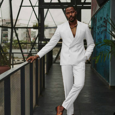 Designer férfi öltönyök 2 részes duplasoros blézer készletek szmokingok férfiaknak üzleti báli parti öltöny trajes de hombre kabát+nadrág