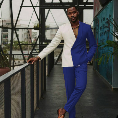 Designer férfi öltönyök 2 részes duplasoros blézer készletek szmokingok férfiaknak üzleti báli parti öltöny trajes de hombre kabát+nadrág