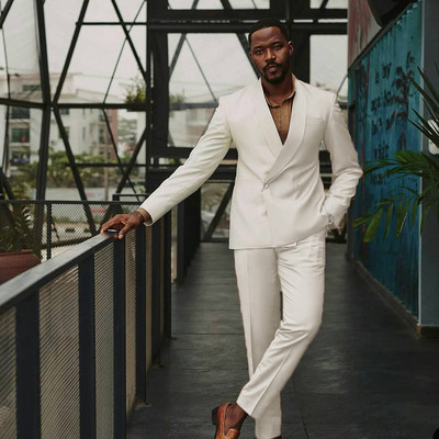 Designer férfi öltönyök 2 részes duplasoros blézer készletek szmokingok férfiaknak üzleti báli parti öltöny trajes de hombre kabát+nadrág