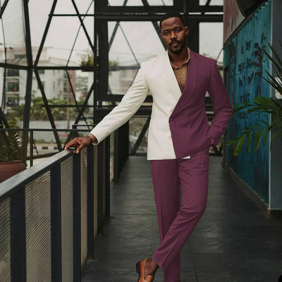 Designer férfi öltönyök 2 részes duplasoros blézer készletek szmokingok férfiaknak üzleti báli parti öltöny trajes de hombre kabát+nadrág