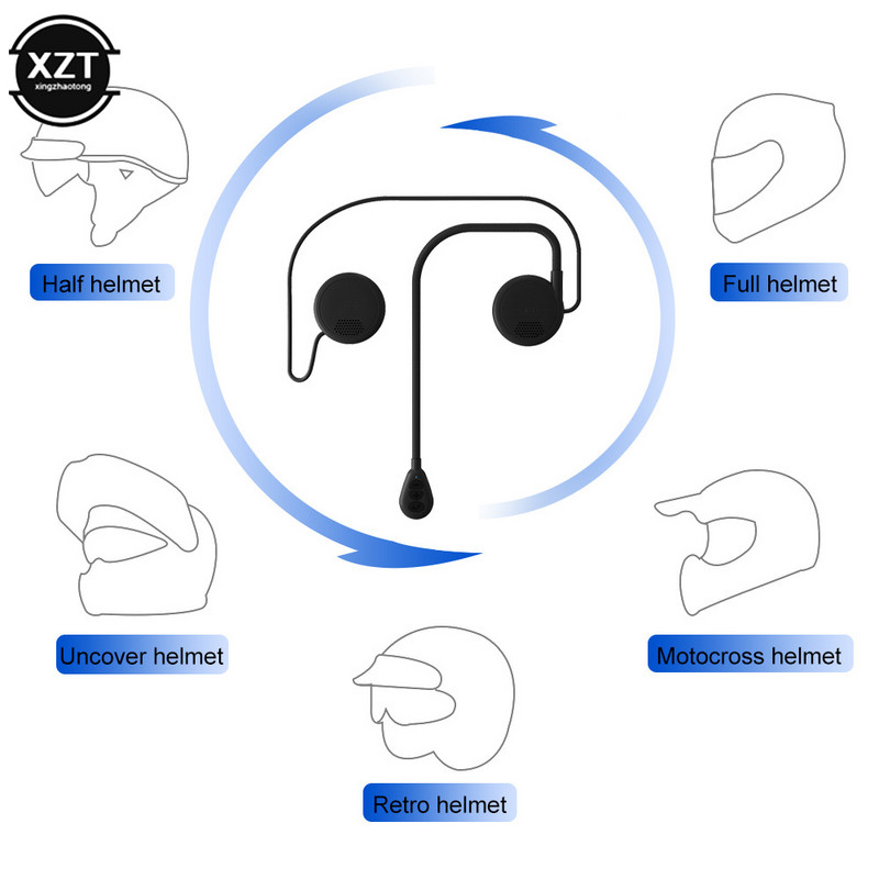 Moto Helmet Headset Bluetooth-kompatibilis 5.0 Ultravékony motorkerékpáros fülhallgató vezeték nélküli hangszóró fejhallgató kihangosító hívás zenelejátszás