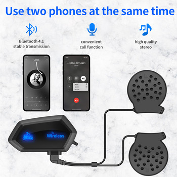 Bluetooth слушалки за мотоциклетна каска Безжични хендсфри мото слушалки Музикални слушалки Hands free Call Водоустойчиви слушалки за колоездене