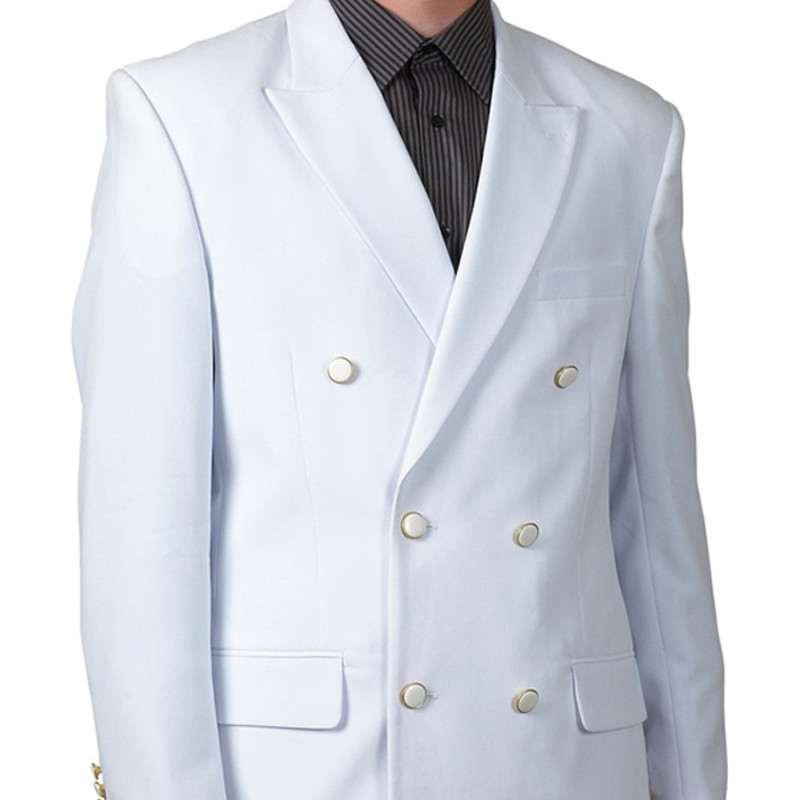 Fehér, dupla mellű vőlegény szmoking esküvőre, 2 részes, vékony szabású formális férfi báli öltöny szett kabát fekete nadrággal, 2020 divat