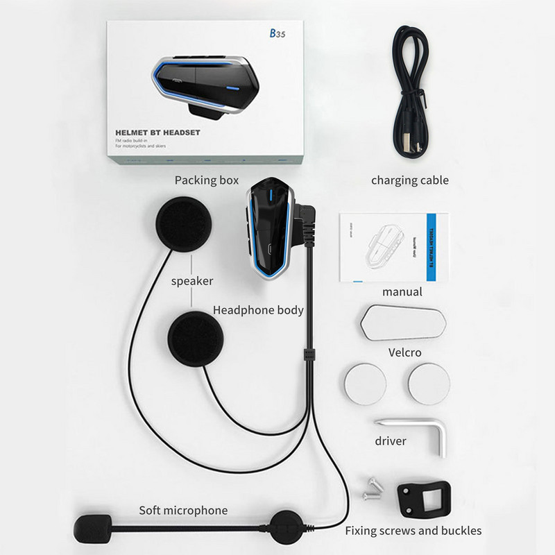 2,4 GHz-es motorkerékpáros kaputelefon motorosszán fejhallgató kommunikációs rendszer vízálló motoros fejhallgató sztereó hangeffektussal