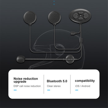 1000m Bluetooth 5.0 Интерком Мотоциклетна каска Слушалки за 2 ездачи Безжична уоки токи Мотор Стерео Интерфон MP3 Хендсфри