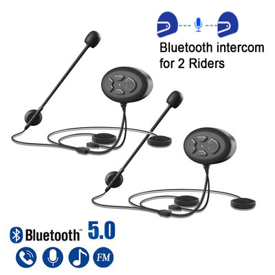 1000m Bluetooth 5.0 Intercom Motociklističke slušalice za kacigu za 2 vozača Bežični Walkie Talkie Motor Stereo Interphone MP3 Handsfree