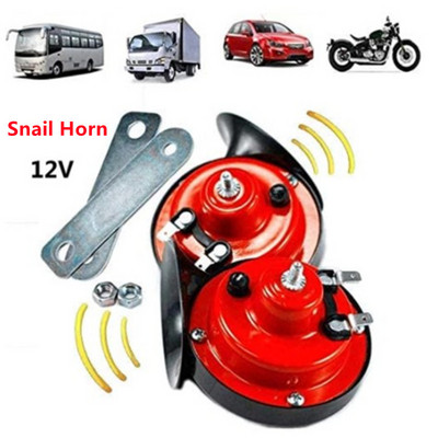 2бр. Мотоциклет Snail Horn Raging Sound 12V Electric Super Air Horn Комплект аларма Водоустойчив автомобил Лодка Мото Аксесоари Универсален НОВ