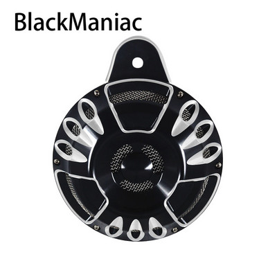 Motorkerékpár fekete és króm kürt készlet burkolat Harley Touring 1991-2021 Sportster 1200 883 XL nagy iker hangszórókészlethez, alumínium tuskó