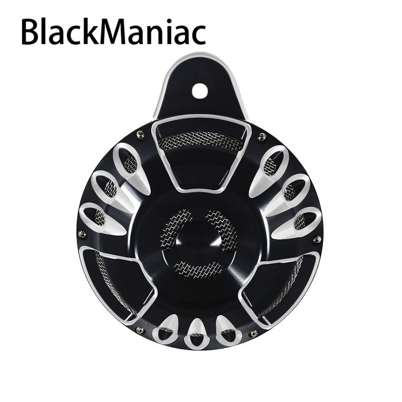 Motorkerékpár fekete és króm kürt készlet burkolat Harley Touring 1991-2021 Sportster 1200 883 XL nagy iker hangszórókészlethez, alumínium tuskó