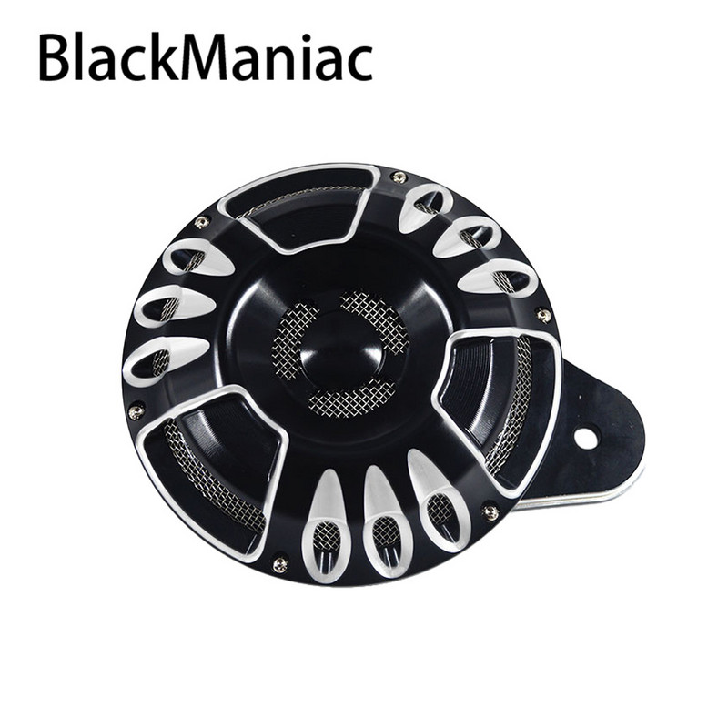 Motorkerékpár fekete és króm kürt készlet burkolat Harley Touring 1991-2021 Sportster 1200 883 XL nagy iker hangszórókészlethez, alumínium tuskó