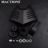 Motorkerékpár V-pajzsos kürtvédő fekete/króm alumínium Harley Dyna Street Bob FXDB Fat Bob Big Twin Electra 1992-2012