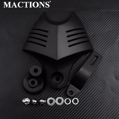 Motorkerékpár V-pajzsos kürtvédő fekete/króm alumínium Harley Dyna Street Bob FXDB Fat Bob Big Twin Electra 1992-2012