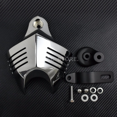 Motorkerékpár V-pajzsos kürtvédő fekete/króm alumínium Harley Dyna Street Bob FXDB Fat Bob Big Twin Electra 1992-2012