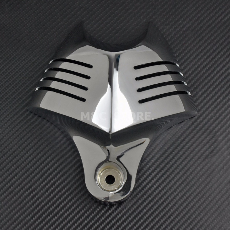 Motorkerékpár V-pajzsos kürtvédő fekete/króm alumínium Harley Dyna Street Bob FXDB Fat Bob Big Twin Electra 1992-2012