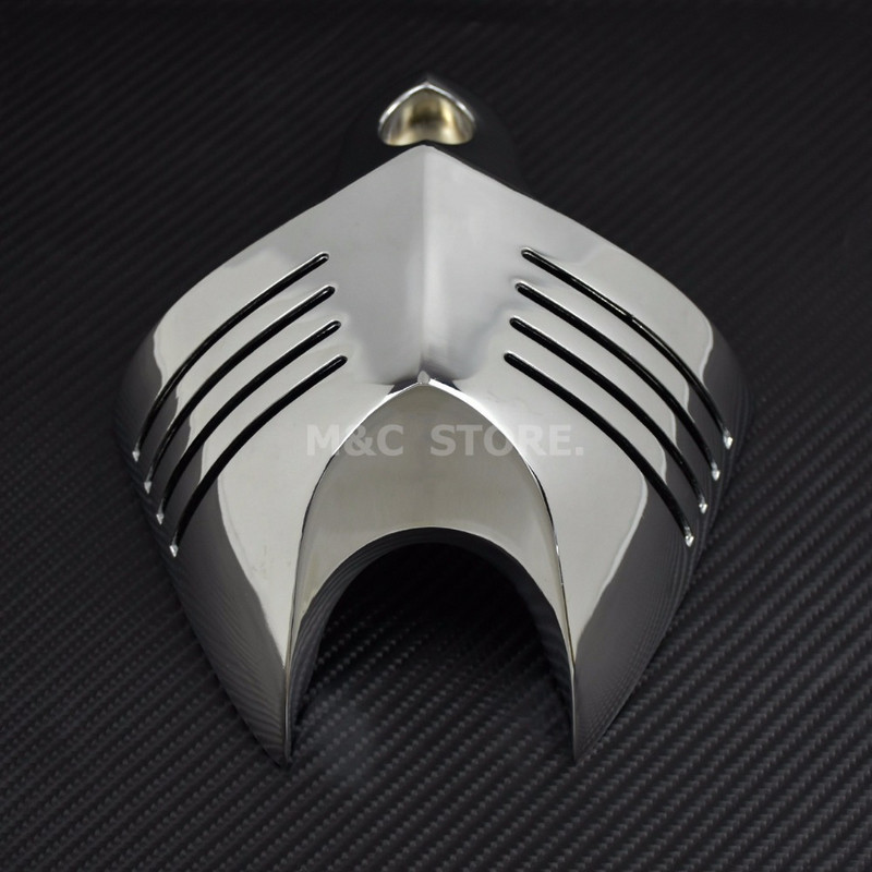 Motorkerékpár V-pajzsos kürtvédő fekete/króm alumínium Harley Dyna Street Bob FXDB Fat Bob Big Twin Electra 1992-2012