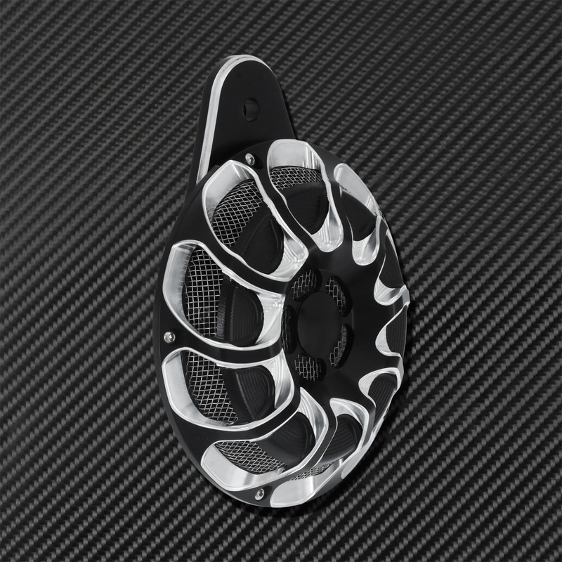 Motorkürt fedél Kürt hangszóró alumínium fekete és króm Harley Touring FLHT Electra Glide 91-17 Sportster XL