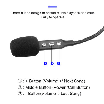 BT5.0 Слушалки за мотоциклетна каска Bluetooth безжична каска Хендсфри високоговорители Музикални слушалки Комплект хендсфри за MP3 GPS телефон