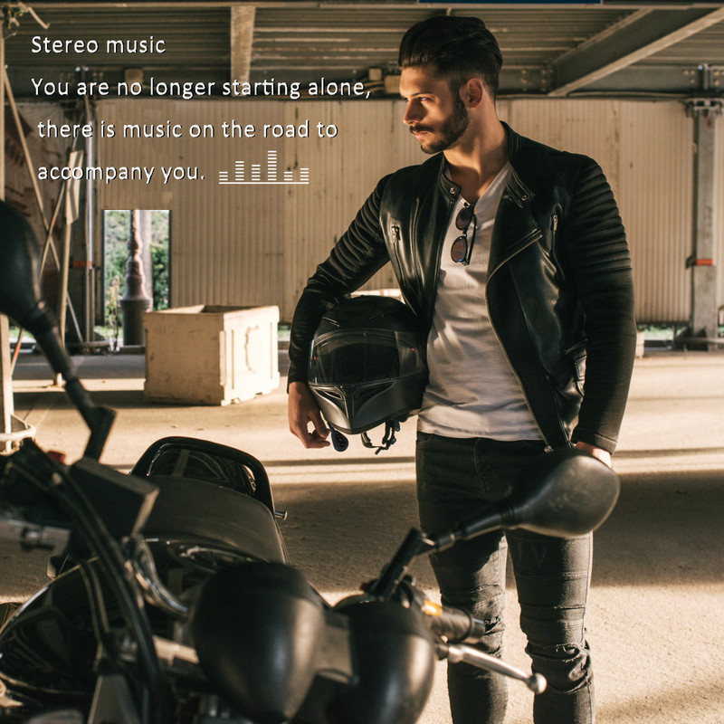 Motorkerékpár Bluetooth 5.0 sisak fejhallgató Vezeték nélküli kihangosító telefon készlet Sztereó Interferenciamentes vízálló zenelejátszó