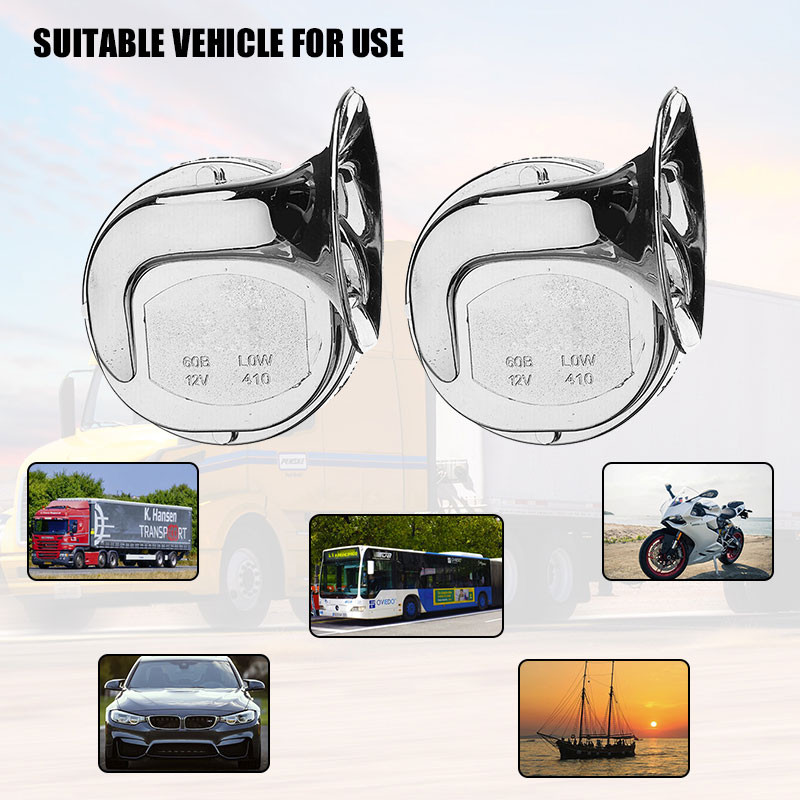 Új 1 páros 130DB motorkerékpár hangos, kéthangú elektromos csiga légkürt sziréna, 12 V-os magas elektromos basszus trombita autómotorokhoz