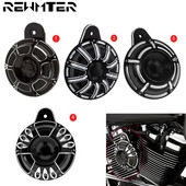 Motorkerékpár CNC kürtvédő fekete/króm Harley Touring FLHR FLHT 1991-2017 FLT nagy ikerkürt Sportster XL 883 1200 2007-2018