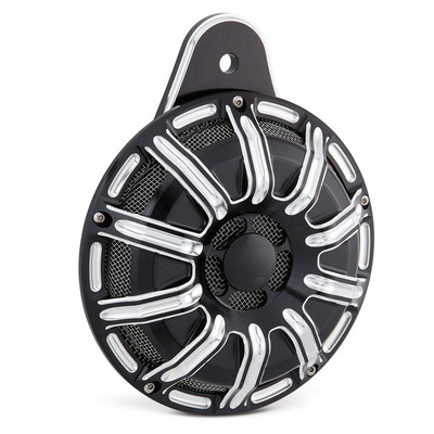 Motorkerékpár CNC kürtvédő fekete/króm Harley Touring FLHR FLHT 1991-2017 FLT nagy ikerkürt Sportster XL 883 1200 2007-2018