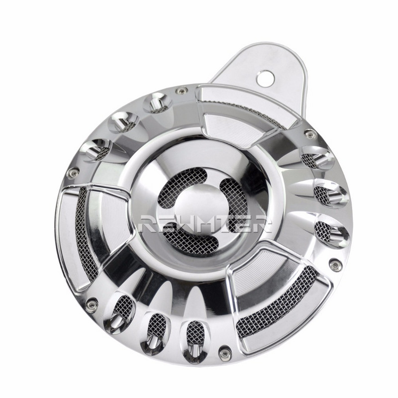 Motorkerékpár CNC kürtvédő fekete/króm Harley Touring FLHR FLHT 1991-2017 FLT nagy ikerkürt Sportster XL 883 1200 2007-2018