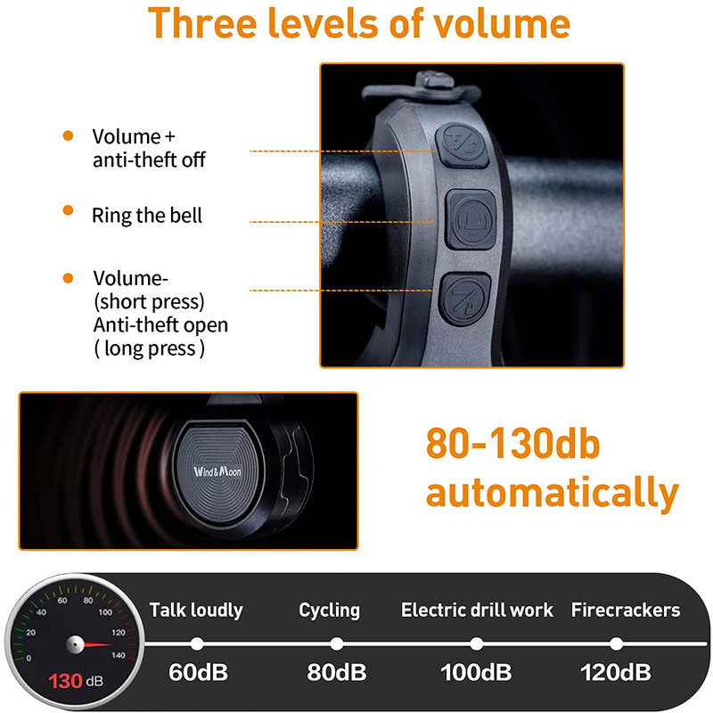 Elektromos csengő kerékpár kürt Elektromos robogó motorkerékpár riasztó kormányhangszóró USB újratölthető vízálló lopásgátló kürt