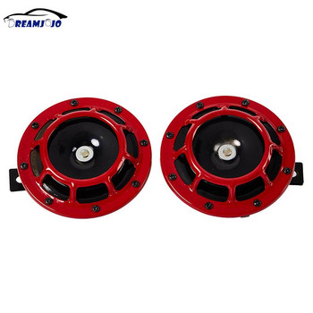 2Pcs Red Black Hella Super Loud Compact Electric Blast Tone Air Horn Комплект 12V 115DB за мотоциклет автомобил
