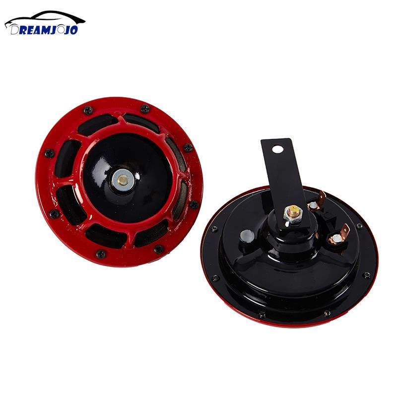 2 db Piros Fekete Hella Super Loud Compact Electric Blast Tone Air Horn Kit 12V 115DB Motorkerékpár autóhoz