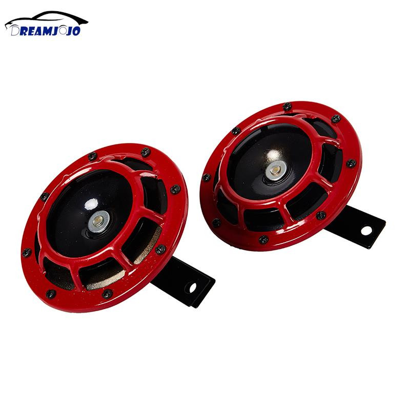 2 db Piros Fekete Hella Super Loud Compact Electric Blast Tone Air Horn Kit 12V 115DB Motorkerékpár autóhoz