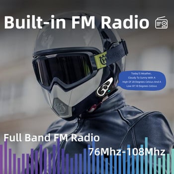 WAYXIN R15 Мотоциклетна каска Интерком Интерком Bluetooth 5.0 Каски Безжични FM радио Слушалки Интерфон 1200M Водоустойчив