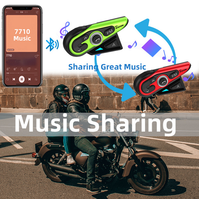 WAYXIN R15 motoros sisak Intercom Intercom Bluetooth 5.0 sisakok vezeték nélküli FM rádió fejhallgató interfon 1200M vízálló