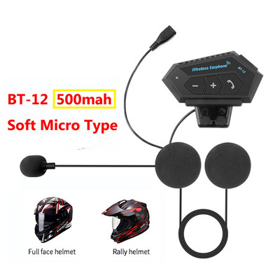 BT-12 S motoros sisak fejhallgató Bluetooth 5.0 kihangosító hívás fülhallgató sztereó interferencia gátló fejhallgató hangszóróhoz Moto Rider