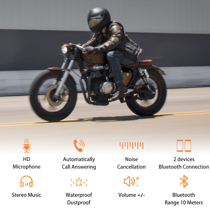 BT-12 S motoros sisak fejhallgató Bluetooth 5.0 kihangosító hívás fülhallgató sztereó interferencia gátló fejhallgató hangszóróhoz Moto Rider