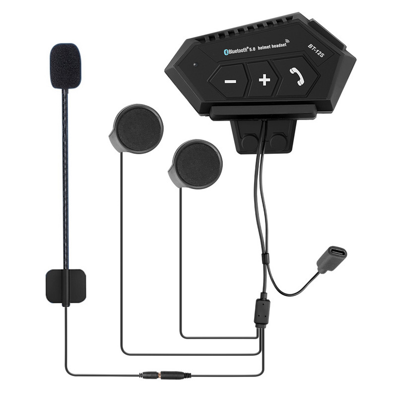 BT-12 S motoros sisak fejhallgató Bluetooth 5.0 kihangosító hívás fülhallgató sztereó interferencia gátló fejhallgató hangszóróhoz Moto Rider