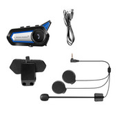 Motorkerékpár Bluetooth sisak fejhallgató 1000 Mah akkumulátoros vízálló kerékpáros CNC zajcsökkentő fülhallgató zseblámpával