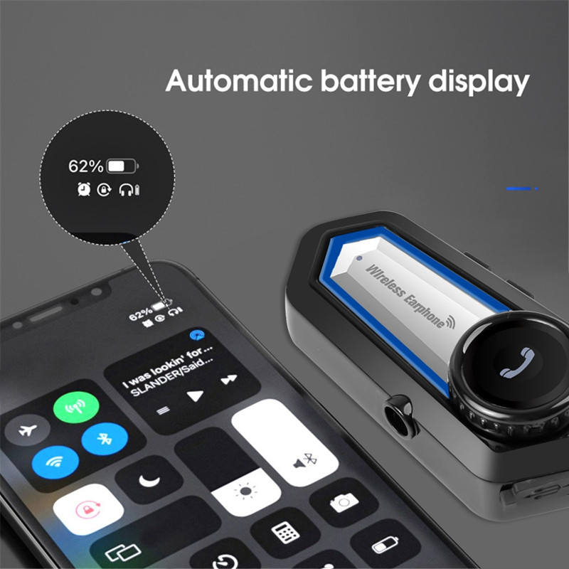 Motorkerékpár Bluetooth sisak fejhallgató 1000 Mah akkumulátoros vízálló kerékpáros CNC zajcsökkentő fülhallgató zseblámpával