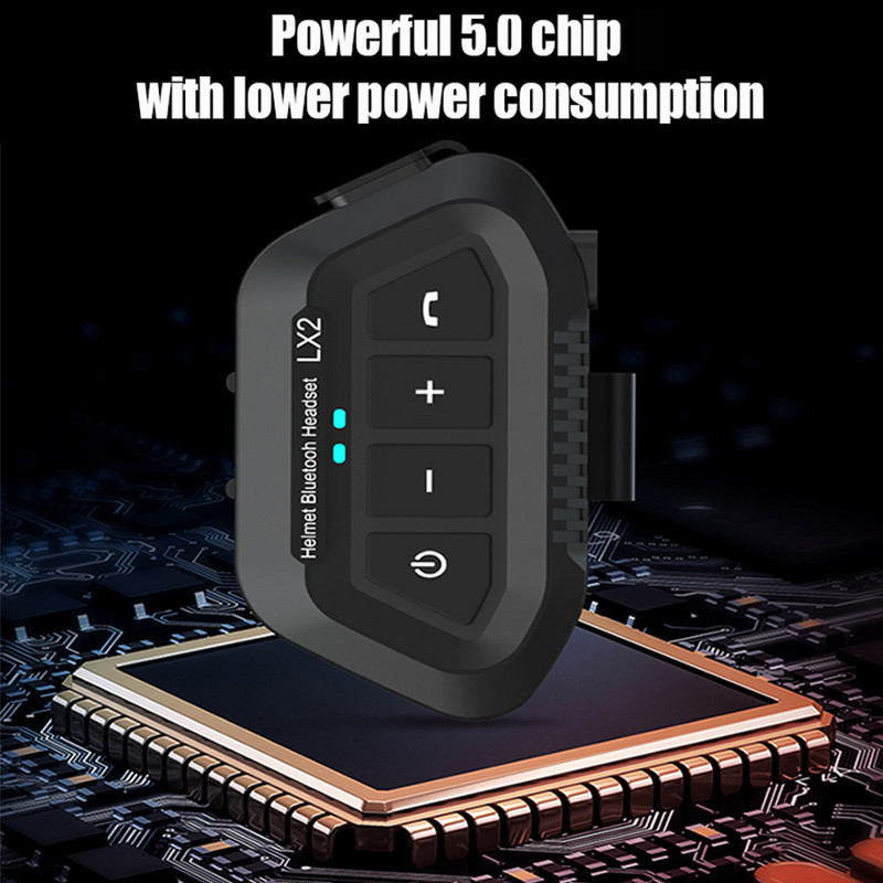 „Bluetooth 5.0“ motociklo šalmo ausinės belaidės triukšmą mažinančios ausinės IP67, atsparios vandeniui dviračiu, palaikomos laisvų rankų įrangos skambučių muzika