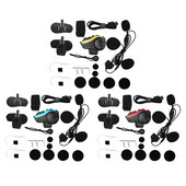 Motorkerékpár 2000M Bluetooth sisak Intercom 6 Rider Interphone headset kompatibilis az összes Bluetooth fejhallgatóval