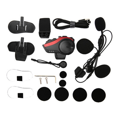 Motorkerékpár 2000M Bluetooth sisak Intercom 6 Rider Interphone headset kompatibilis az összes Bluetooth fejhallgatóval