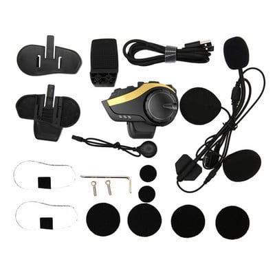 Motorkerékpár 2000M Bluetooth sisak Intercom 6 Rider Interphone headset kompatibilis az összes Bluetooth fejhallgatóval