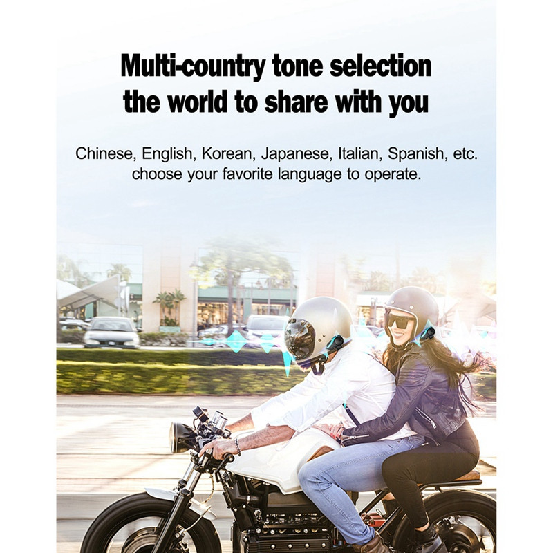 Motorkerékpár 2000M Bluetooth sisak Intercom 6 Rider Interphone headset kompatibilis az összes Bluetooth fejhallgatóval