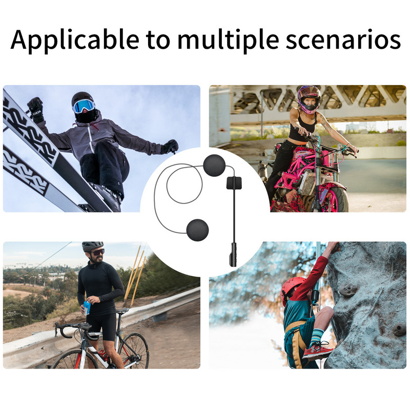 Motoros sisak Intercom vezeték nélküli Bluetooth 5.0 fejhallgató kihangosító fejhallgató sztereó zene hangszóró automatikus motocross támogatás