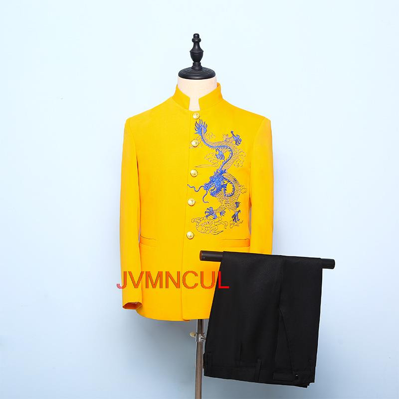 Legújabb kabát nadrág minták narancssárga férfi öltöny karcsú szabású 2 részes szmoking egyedi báli báli öltönyök Terno Masculino dzseki + nadrág X