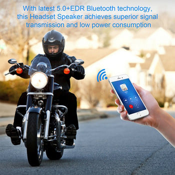 Акумулаторна каска за мотоциклети против смущения Bluetooth 5.0 Слушалки Moto Безжични хендсфри Слушалки Високоговорител Микрофон USB