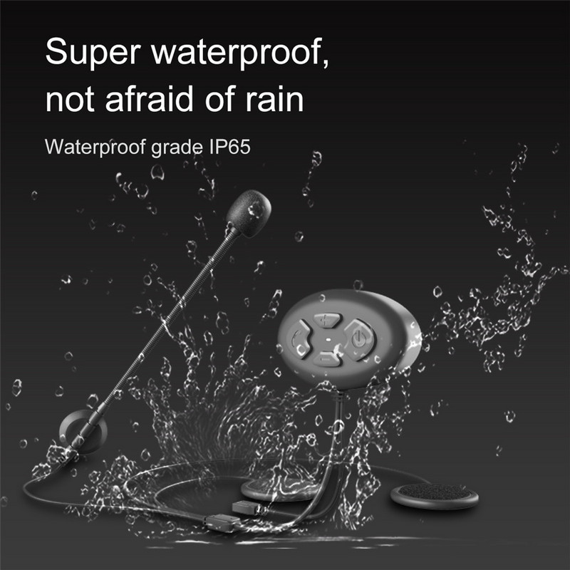 Motorkerékpárok Bluetooth 5.0 motoros sisak fejhallgató vezeték nélküli kihangosító sztereó fülhallgató FM vevő vízálló, nem sisak intercome