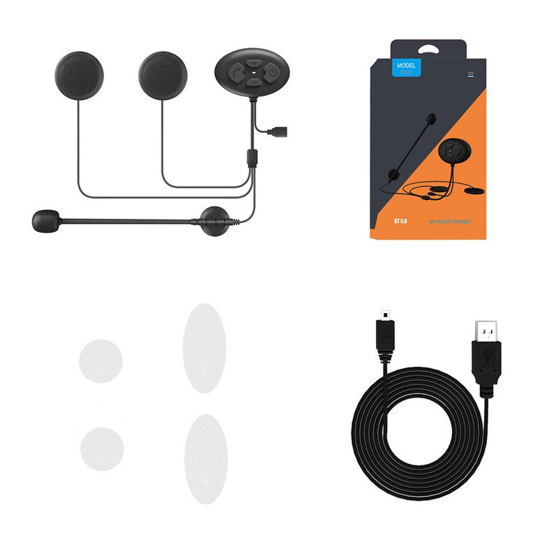 Motorkerékpárok Bluetooth 5.0 motoros sisak fejhallgató vezeték nélküli kihangosító sztereó fülhallgató FM vevő vízálló, nem sisak intercome