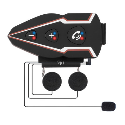 Motoros sisak Bluetooth Headset Vezeték nélküli Automatikus hívásfogadás Vízálló motoros fülhallgató LED lámpával 2600mAh akkumulátor