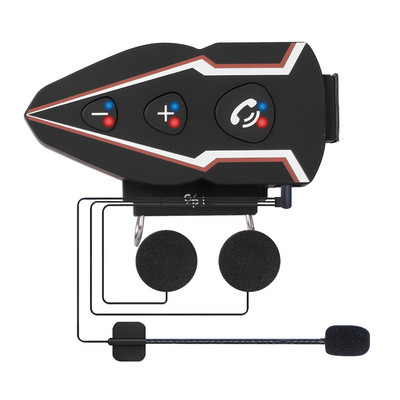 Motoros sisak Bluetooth Headset Vezeték nélküli Automatikus hívásfogadás Vízálló motoros fülhallgató LED lámpával 2600mAh akkumulátor