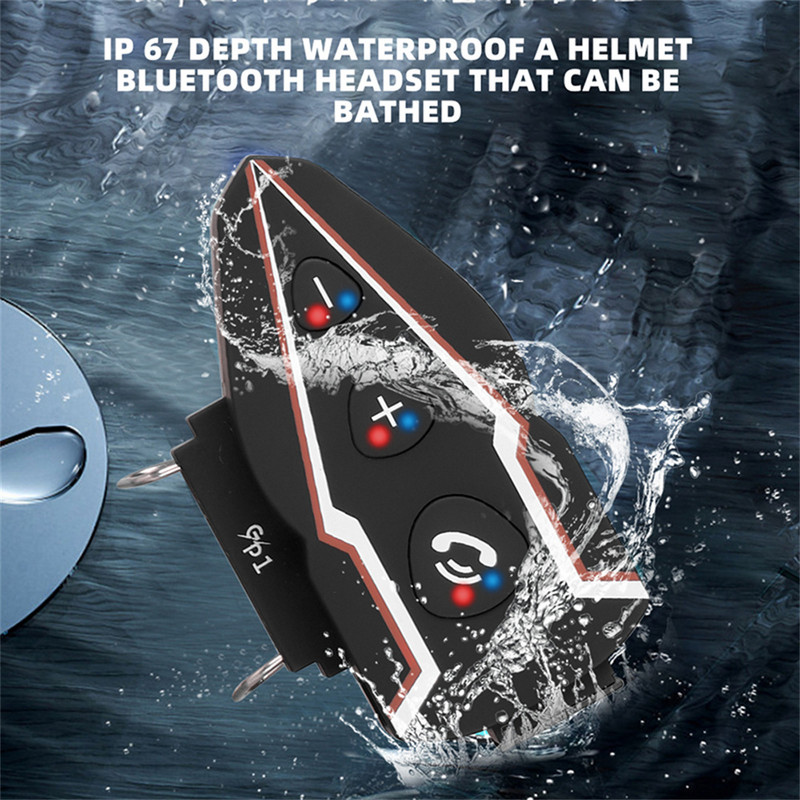 Motoros sisak Bluetooth Headset Vezeték nélküli Automatikus hívásfogadás Vízálló motoros fülhallgató LED lámpával 2600mAh akkumulátor